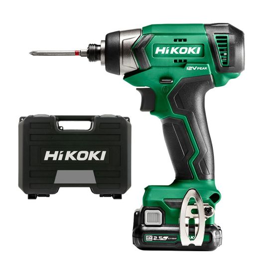 Afbeeldingen van HIKOKI Accu slagschroevendraaier 1/4" WH12DAWFZ 12V 110Nm 2x 12V 2,5Ah in kunststof koffer