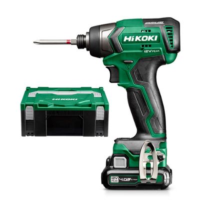 Afbeeldingen van HIKOKI Accu slagschroevendraaier 1/4" WH12DDWHZ 12V BL 135Nm 2X 12V 4,0Ah in HSC II