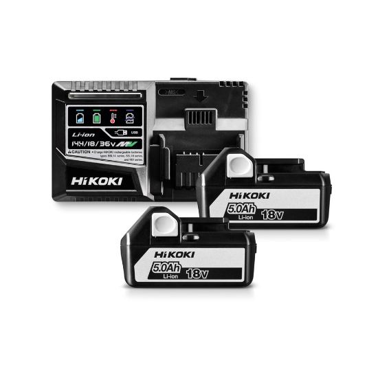 Afbeeldingen van HIKOKI Boosterpack 18V UC18YSL3WGZ bevat snellader UC18YSL3 en 2x BSL1850C