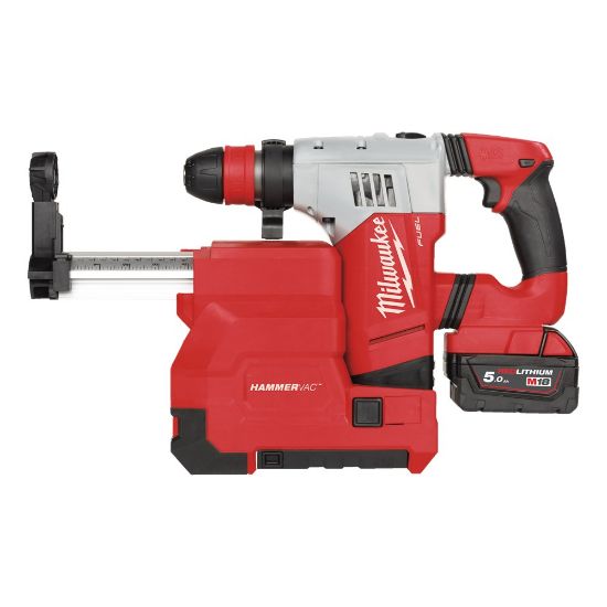 Afbeeldingen van MILWAUKEE Accu combihamer M18CHPXDE-502C heavy duty SDS-Plus met bijbehorende stofafzuigset
