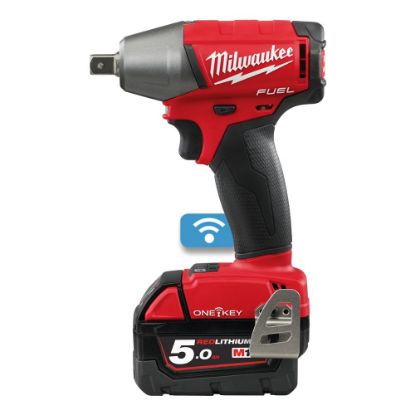 Afbeeldingen van MILWAUKEE Accu slagmoersleutel ½" M18ONEIWP12-502X ONE-KEY met verende borgpen 2x 5,0Ah