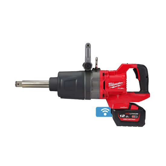 Afbeeldingen van MILWAUKEE Accu slagmoersleutel 1" M18ONEFHIWF1D-12C ONE-KEY D-greep met frictiering en verlengde as (150MM)