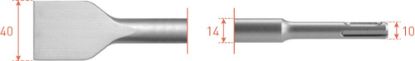 Afbeeldingen van ROTEC Spadebeitel SDS-Plus 40X250MM