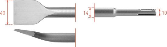 Afbeeldingen van ROTEC Spadebeitel SDS-Plus gebogen 40X250MM