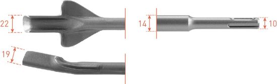 Afbeeldingen van ROTEC Vleugelbeitel SDS-Plus 22X250MM