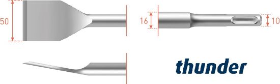 Afbeeldingen van ROTEC Spadebeitel SDS-Plus gebogen Thunder 50X250MM