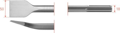 Afbeeldingen van ROTEC Tegelbeitel SDS-Max gebogen 50X300MM