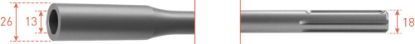 Afbeeldingen van ROTEC Aardpenadapter SDS-Max 13X26MM