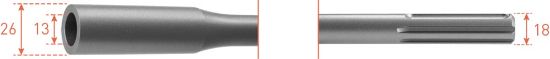 Afbeeldingen van ROTEC Aardpenadapter SDS-Max 13X26MM