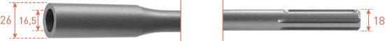 Afbeeldingen van ROTEC Aardpenadapter SDS-Max 16,5X26MM