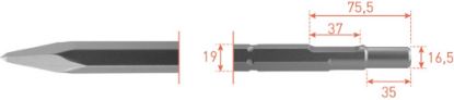 Afbeeldingen van ROTEC Puntbeitel zeskant 19/16,5X35MM 300MM