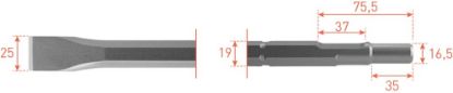 Afbeeldingen van ROTEC Platte beitel zeskant 19/16,5X35MM 25X400MM