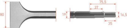 Afbeeldingen van ROTEC Spadebeitel zeskant 19/16,5X35MM 80X300MM