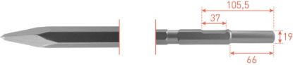 Afbeeldingen van ROTEC Puntbeitel zeskant 21/19X61MM 600MM