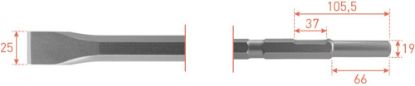 Afbeeldingen van ROTEC Platte beitel zeskant 21/19X61MM 25X600MM