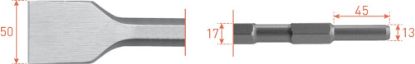 Afbeeldingen van ROTEC Spadebeitel zeskant 17/13X45MM 50X280MM