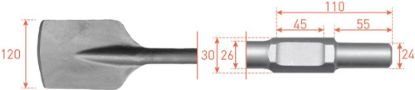 Afbeeldingen van ROTEC Spadebeitelzeskant 30/24X55MM 120X400MM
