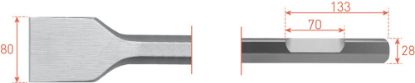 Afbeeldingen van ROTEC Spadebeitel zeskant 28 met uitsparing 80X400MM