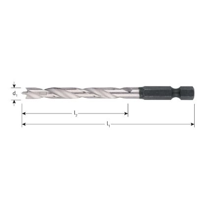 Afbeeldingen van ROTEC Houtspiraalboor met bitschacht E6,3 6X55X90MM