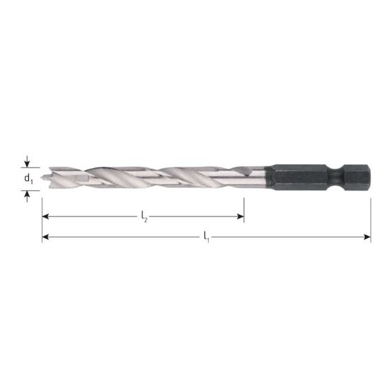 Afbeeldingen van ROTEC Houtspiraalboor met bitschacht E6,3 6X55X90MM