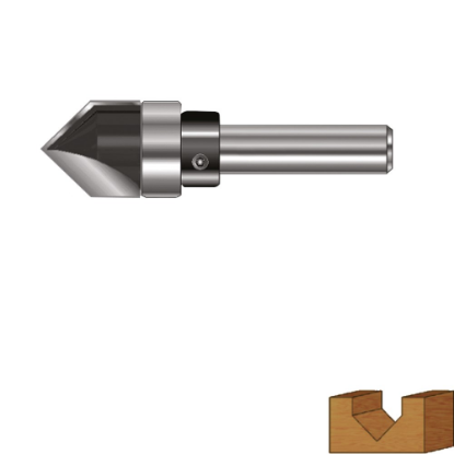 Afbeeldingen van ROTEC V-Groeffrees HM 90° GOLD S=8MM lager 12MM