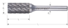 Afbeeldingen van ROTEC Stiftfrees HM model AZ7 STEEL-vertand 8X19X64X6MM 