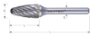 Afbeeldingen van ROTEC Stiftfrees HM model FZ7 STEEL-vertand 9,6X19X64X6MM 
