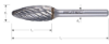 Afbeeldingen van ROTEC Stiftfrees HM model HZ7 STEEL-vertand 12,7X32X77X6MM 