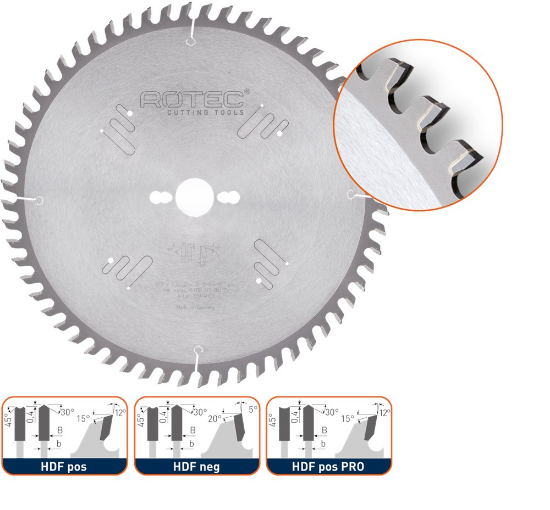 Afbeeldingen van ROTEC Formaatzaagblad HM Dak/Hol 250X3,2X30MM Z=48 HDF pos