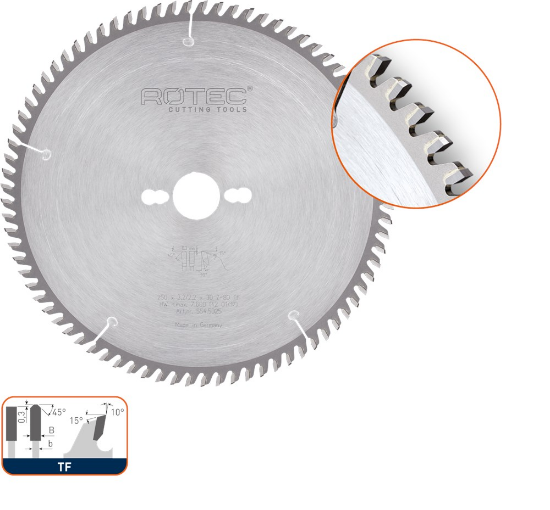 Afbeeldingen van ROTEC Formaatzaagblad HM Trapezium/Vlak 200X3,2X30MM Z=64 TF
