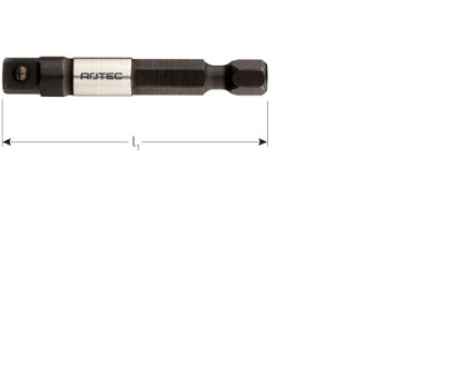 Afbeeldingen van ROTEC Adapter E6,3 > vierkant ¼" met kogel 50MM 