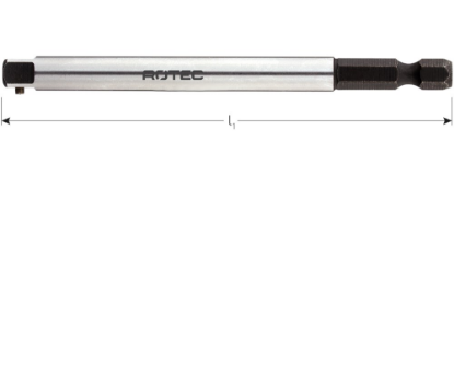 Afbeeldingen van ROTEC Adapter E6,3 > vierkant ¼" met stift 100MM 