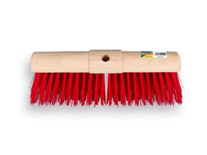Afbeeldingen van SOLIDE Wegenbouwbezem 45CM PPN rood met ronde kap