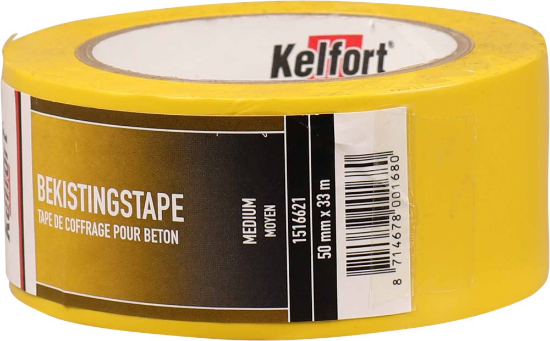 Afbeeldingen van KELFORT Betonbekistingstape geel waterproof medium 50MM 33M
