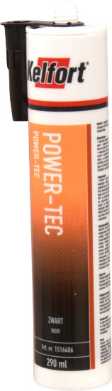 Afbeeldingen van KELFORT Lijmkit MS-polymeer PowerTEC zwart 290ML