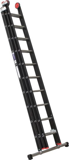 Afbeeldingen van KELFORT Reformladder ALU/zwart met stabilisatiebalk 3X10 6,25M