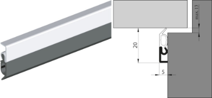 Afbeeldingen van KELFORT Tochtprofiel opbouw aluminium bi/bu met spijkergaten 230CM