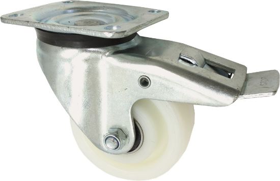 Afbeeldingen van KELFORT Zwenkwiel wit EV met kogellager + rem 125MM