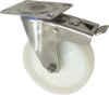 Afbeeldingen van KELFORT Zwenkwiel wit RVS met rollager + rem 100MM