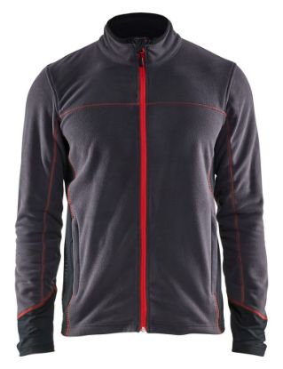 Afbeeldingen van BLÅKLÄDER Microfleecevest 4995 donkergrijs/rood M