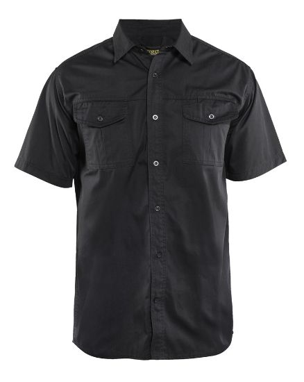 Afbeeldingen van BLÅKLÄDER Overhemd Twill met korte mouwen 3296 zwart S