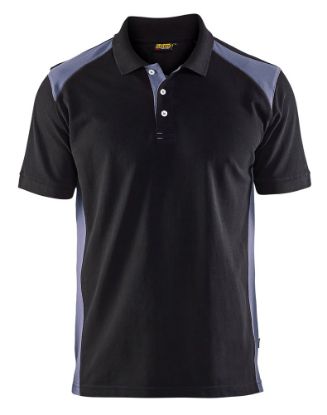 Afbeeldingen van BLÅKLÄDER Poloshirt piqué 3324 zwart/grijs 3XL