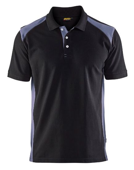 Afbeeldingen van BLÅKLÄDER Poloshirt piqué 3324 zwart/grijs S