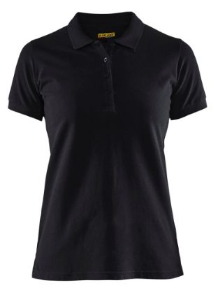 Afbeeldingen van BLÅKLÄDER Poloshirt piqué dames 3307 zwart M