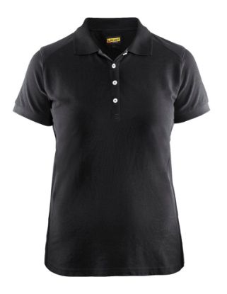 Afbeeldingen van BLÅKLÄDER Poloshirt piqué dames 3390 zwart 3XL