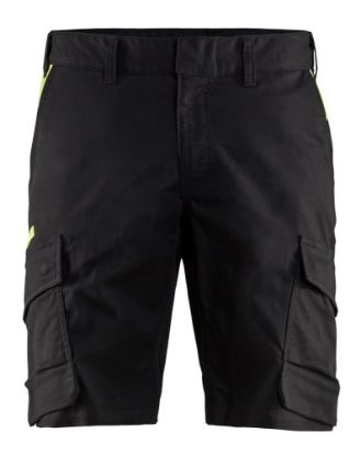 Afbeeldingen van BLÅKLÄDER Short industrie met stretch 1446 zwart/High Vis geel C44