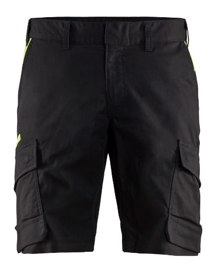 Afbeeldingen van BLÅKLÄDER Short industrie met stretch 1446 zwart/High Vis geel C46