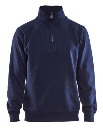 Afbeeldingen van BLÅKLÄDER Sweatshirt jersey met halve rits 3365 marineblauw 3XL