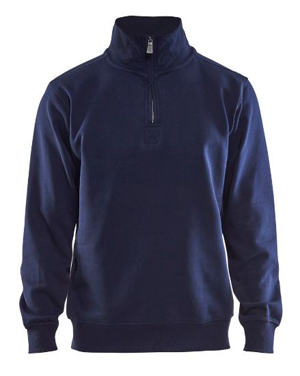 Afbeeldingen van BLÅKLÄDER Sweatshirt jersey met halve rits 3365 marineblauw M