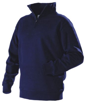 Afbeeldingen van BLÅKLÄDER Sweatshirt jersey met halve rits 3365 marineblauw L